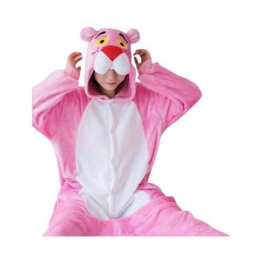 Imagem de Pijamas Kigurumi De Unicórnio Leopardo Rosa Em Flanela Para Mulheres, 