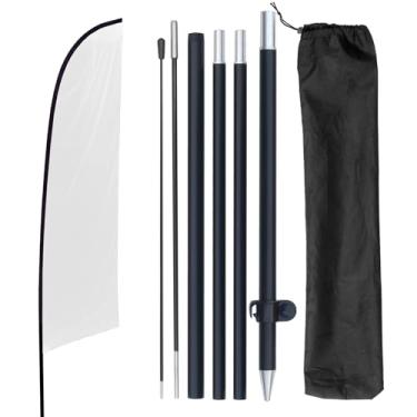 Imagem de yeload Kit de bandeira de penas em branco de 2,8 m com mastro de cor sólida para negócios de sublimação - Bandeira de alumínio portátil para publicidade ao ar livre (branca)