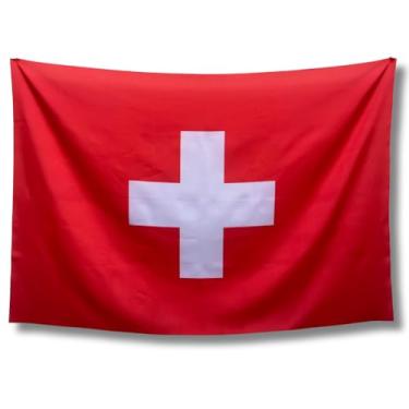 Imagem de Bandeira Decorativa da Suíça, Decorativa, Tecido Oxford, Multicolorido, 150x100cm, Sublimação a Laser, Uso Interno e Externo