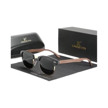 Imagem de Óculos de Sol de Madeira Polarizados UV400 - Modelo Retro Unissex (Pre