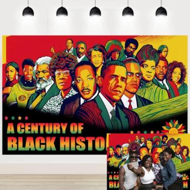 Imagem de Pano de fundo do mês da história negra para fotografia, decoração afro-americana, cartazes, escola, sala de aula, quadro de avisos para pendurar 2,1 x 1,5 m