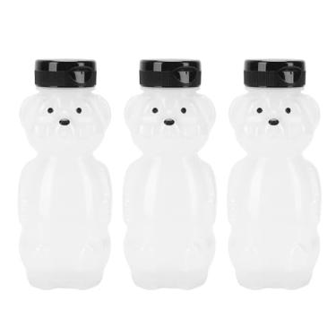 Imagem de Bewinner 3 Copos de Urso Dos Pces Com Tampa e Palha, Copos de Urso Reusáveis ​​plásticos da Prova de Vazamento de 230ml, Caneca Animal Bonito para o Cocktail Gelado do chá do Leite