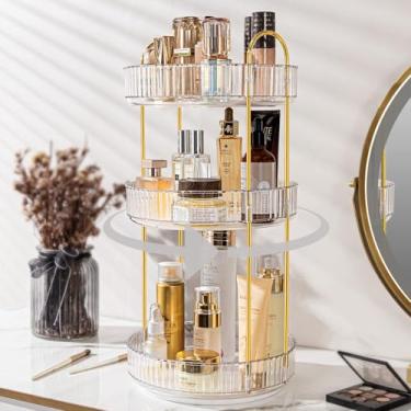 Imagem de Organizador de Maquiagem Rotativo 360 Weidace Suporte Giratório Perfume para Balcão Banheiro Prateleira Vanity Cabelo e Alta Capacidade Estrutura Rota