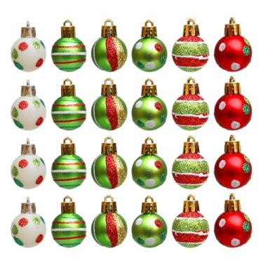 Imagem de Ornamentos Decorativos De Bolas De Natal,Conjunto de 24 Bolas Inquebráveis | Decorações de 3cm para Árvore de Natal | Para Festas Casamentos Jardim Porta Interior Decoração da Casa Árvore de