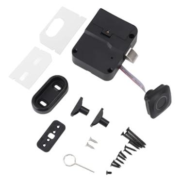 Imagem de Ainoli Fechadura de armário com impressão digital Antirroubo Painel ultrafino Fechadura de senha de gaveta biométrica inteligente para escritório