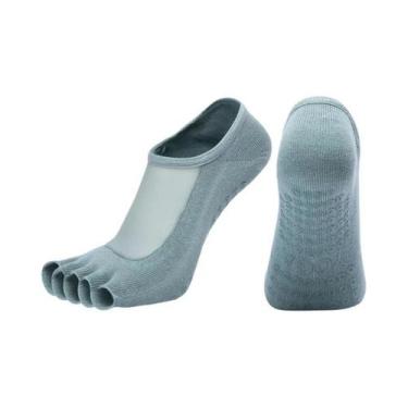 Imagem de Meias De Yoga E Pilates Femininas Antiderrapantes Com Dedos Abertos Em