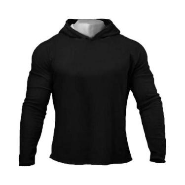 Imagem de Camiseta De Algodão Com Capuz Para Homens, Ajuste Slim, Manga Longa, R