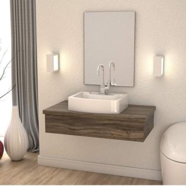 Imagem de Bancada Para Banheiro 80cm Com Cuba Aria Rt41 800w Metrópole Compace