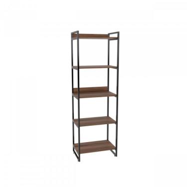 Imagem de Estante Multiuso 5 Prateleiras 187cmx60cm Industrial Kuadra Compace Nogal