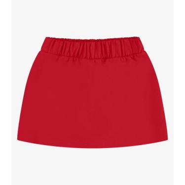 Imagem de Shorts Saia Moletom Rovi Kids Vermelho, 14, Vermelho