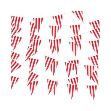 Imagem de Bandeira De Circo Listrada Em Vermelho E Branco De 33FT Para Festa De 