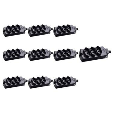 Imagem de Kit 10 Réguas com 3 Tomadas MarGirius TMU3-320 2P+T 20A Preta Bivolt, 