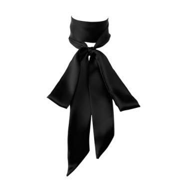 Imagem de 1 pacote com fita de cachecol preta longa com laço de cetim para cabelo, pescoço, bolsas, rabo de cavalo, artesanato, decoração DIY