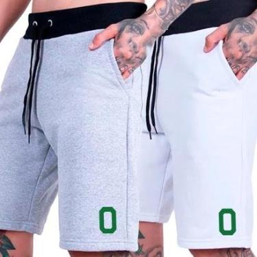 Imagem de Kit 2 Bermudas Moletom Esportivo Americano Shorts Basquete Futebol Plus Size-Masculino