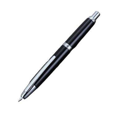 Imagem de AEHON Caneta tinteiro metal pérola azul prensa ouro rosa design padrão ponta EF F canetas de tinta para escrever materiais escolares canetas presentes (04, EF (0,4 mm))