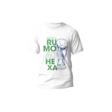 Imagem de Camiseta hexa trofeu brasil branca - PRESENTEBRINDE, P