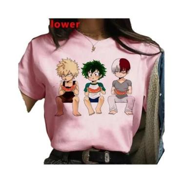 Imagem de Camiseta Branca Feminina My Hero Academia Bakugou Harajuku Kawaii Top 
