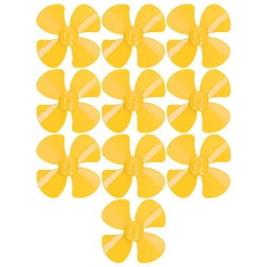 Imagem de Hélice de 4 lâminas de 40mm, forte, durável, leve, acessórios para carro de brinquedo, conjunto de 10 hélices de plástico para modelos de controle remoto (Amarela)