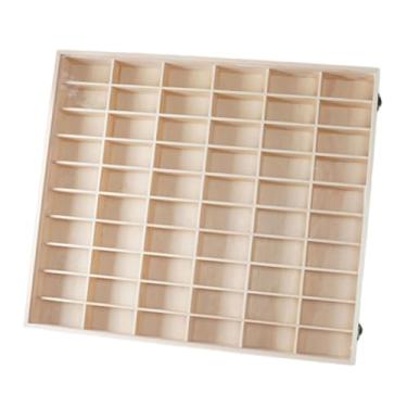 Imagem de harayaa Vitrine de madeira para exibição de miniaturas de carros, com 60 compartimentos, ideal para lojas de colecionáveis, balcões e uso pessoal, com Tampa