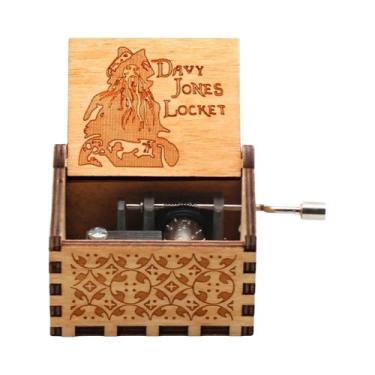 Imagem de Caixa De Música De Madeira Com Manivela, Papai Noel Congelado, Present