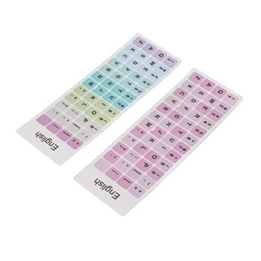 Imagem de Generic Adesivos de Teclado Inglês Revestimento Impermeável Colorido para Teclados de Laptop 2pcs Material de PVC (A)