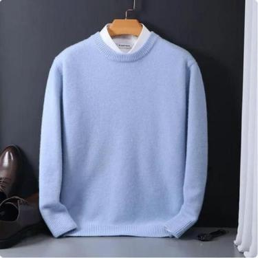 Imagem de Suéter Masculino Oversized De Cashmere Gola O Pulôver Solto De Tricô M