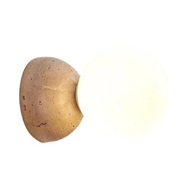 Imagem de Luminária De Parede LED Creme Estilo Nórdico Para Quarto, Luz De Pedra