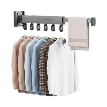 Imagem de Secador De Roupas Dobrável De Alumínio Montado Na Parede, Economizador