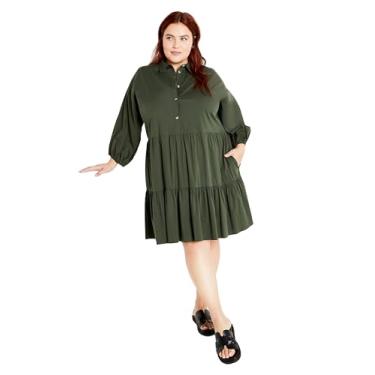 Imagem de Vestido plus size Kiara Mini em cáqui, Caqui, 54
