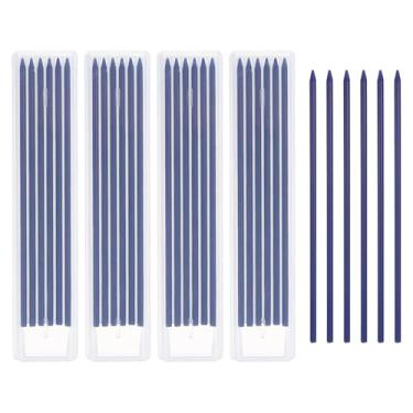 Imagem de PATIKIL 30 refis de grafite de lápis de carpinteiro de 2,8 mm, refis de lápis sólidos secos resistentes a quebras, para carpinteiro mecânico, desenho, arte, desenho, azul