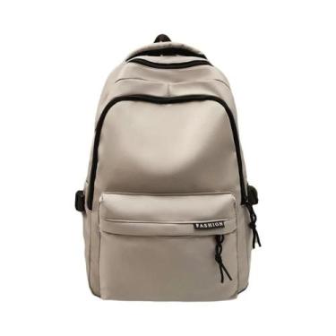 Imagem de Mochila Grande De Cor Sólida Preta Para Estudantes Do Ensino Médio, Bo