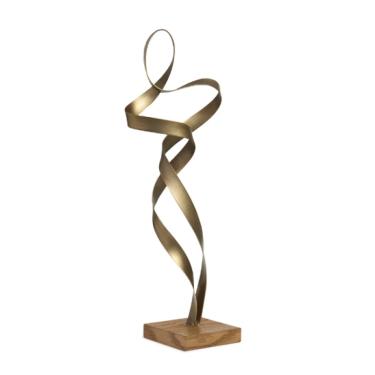 Imagem de Escultura Decorativa Abstrata em Metal Bronze 54cm Mart 21565