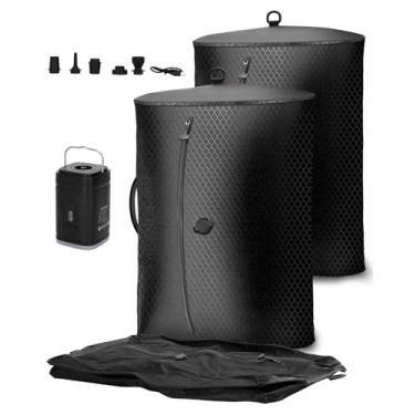 Imagem de Sacos de vácuo atualizados para viagens com bomba, reutilizáveis, adequados para malas e mochilas, bolsas de compressão a vácuo IP67 à prova d'água economizam espaço, leves e duráveis (2
