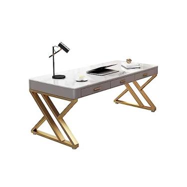 Imagem de KEG801302 Mesa de pedra simples moderna para PC mesa de mesa simples mesa de estudo em casa quarto mesa de estudo escritório mesa de trabalho PC escrita (100 * 75 * 50 cm)
