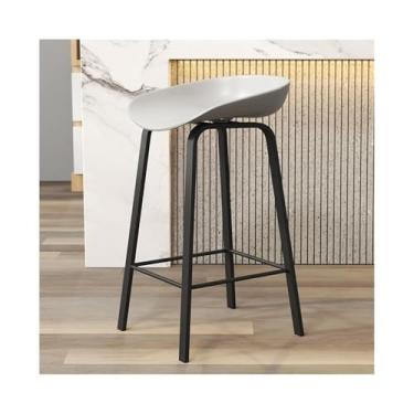 Imagem de Banqueta multiuso de madeira para restaurante doméstico bar ilha ferro lazer cadeira alta cinza moderno (pequeno)