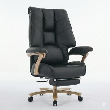 Imagem de EXCEBET Cadeira executiva de escritório grande e alta com apoio para os pés, capacidade de 181 kg, cadeira de escritório ergonômica com encosto alto com suporte lombar, apoios de braços acolchoados e