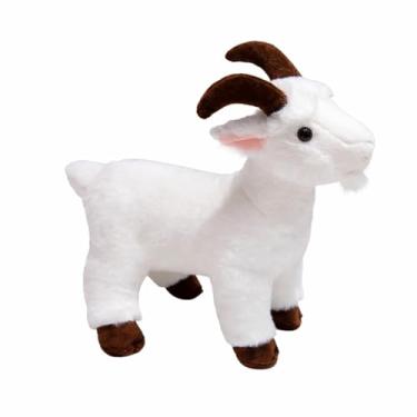 Imagem de Cabra Pelúcia Realista, Cabritinho Fofo Bode Presente Brinquedo Macio (Branco, 30cm)