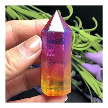 Imagem de Belos cristais de pedra de ponto de varinha de cristal de quartzo aura para presente de pedra de cristal (cor: 56 mm)