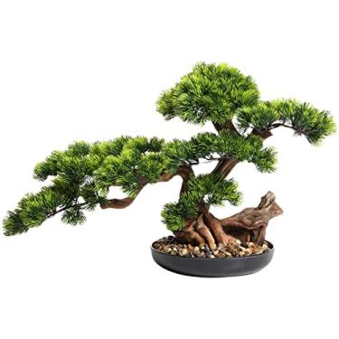 Imagem de Bonsai artificial, plantas artificiais, bonsai falso, pinheiros, vegetação, pinheiro, bonsai, exibição de mesa, escritório, sala de estar, jardim zen, decoração interna, árvore de bonsai artificial