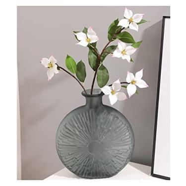 Imagem de Decoração de vaso de vidro de luxo com luz nórdica criativa moderna, arranjo de flores para sala de estar, tampo de mesa, centro de mesa para vaso de flores aquáticas (pequeno)