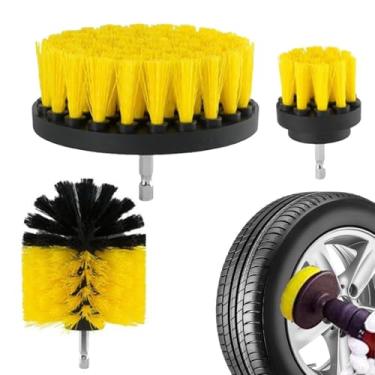 Imagem de Kit De Escovas Para Furadeira - 3 Peças Ferramenta Para Esfregar E Polir Resistente,Escova Para Limpeza De Pisos - Para Chuveiro Banheiro Banheira Pisos Casa Interior Exterior