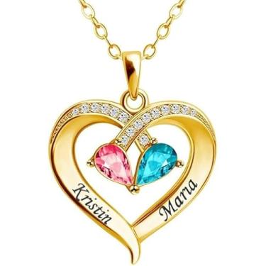 Imagem de Nome personalizado, To My Wife Colar de coração de prata esterlina para mulheres, presentes de aniversário, Natal, Dia dos Namorados, One Size, Poliéster de vidro, Sem Pedra Preciosa