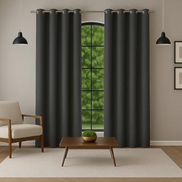 Imagem de Cortina 3,00 x 2,50 - Decoração Quarto, Sala, Escritório Janela Inteira com Ótimo Caimento (CINZA)