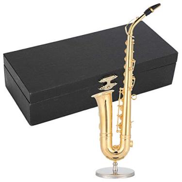 Imagem de Ainoli saxofone ornamentos decoração em miniatura mini instrumento musical modelo presente artesanato 19cm