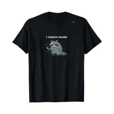 Imagem de Camiseta Gráfica De Lanche De Guaxinim Engraçada, Estampa De Animal, D