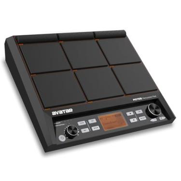 Imagem de Sample Pad PD705 Multipad portátil para bateristas, com 9 pads de bateria sensíveis à velocidade, 592 sons de percussão, suporta USB/entrada/saída MIDI/AUX