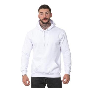 Imagem de Moletom Liso Masculino Flanelado Blusa De Frio Com Capuz - Lucas Lunny