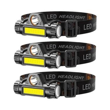 Imagem de Lanterna De Cabeça Recarregável COB LED, Luz Forte, Magnética, À Prova