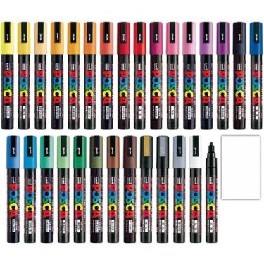 Imagem de Marcador Posca Ponta Média (PC-5M) Conjunto Completo de 29 Cores Uni M