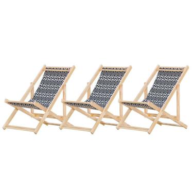 Imagem de Kit 3 Cadeira Espreguiçadeira Dobrável S-b-retro